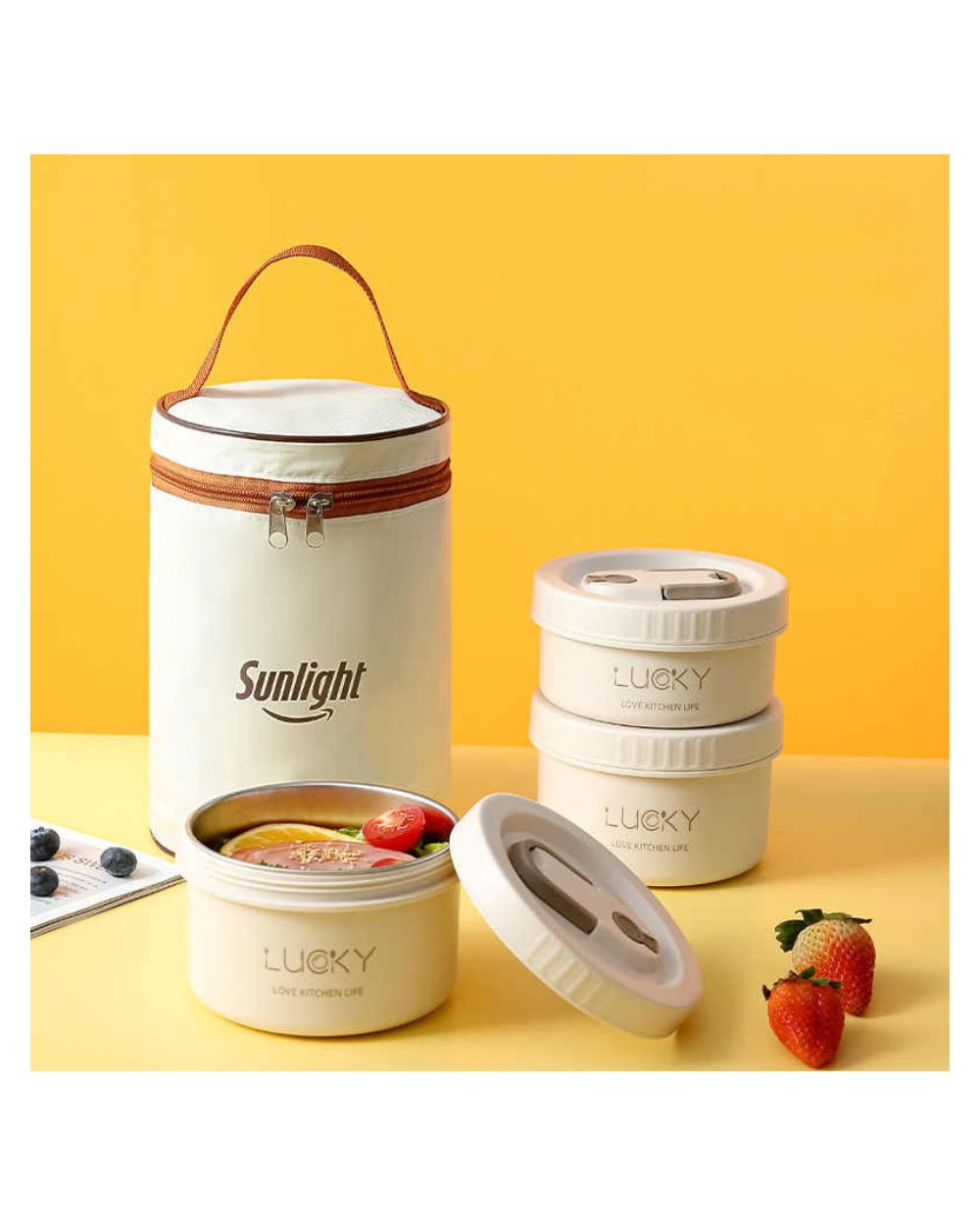 Boîtes repas isothermes + sac élégant – 3 contenants SentechCuisine™